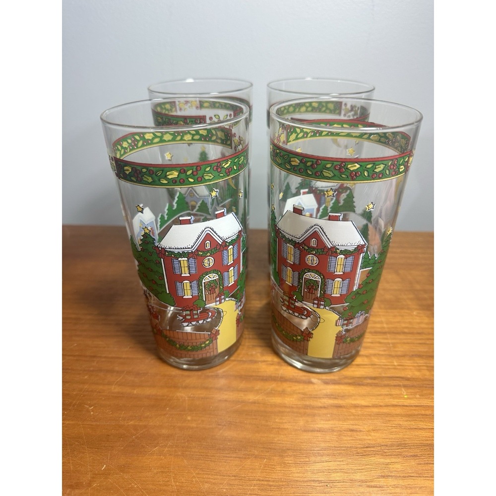 Susan Winget Glass Tumblers "A Christmas Story" Set Of 4‎